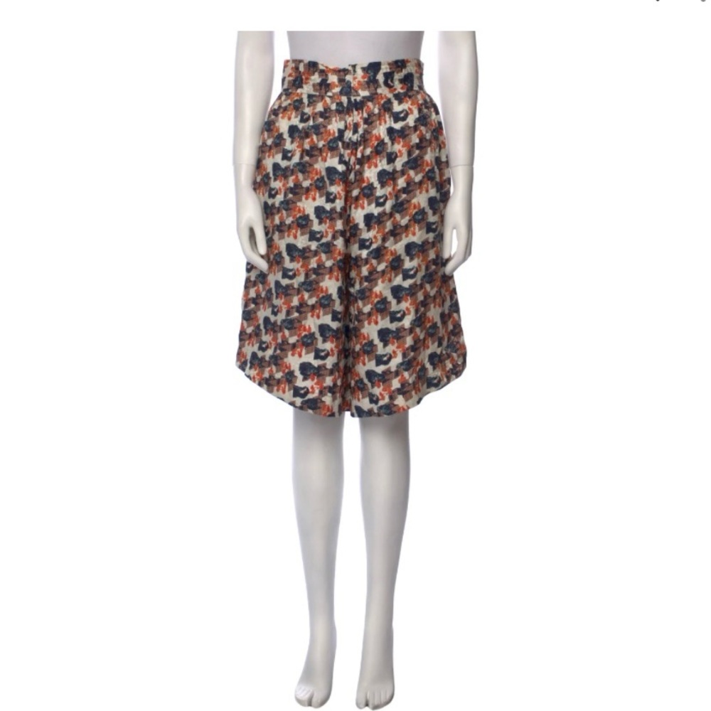 Suno Silk Wide Leg High Waisted Printed Shorts XS